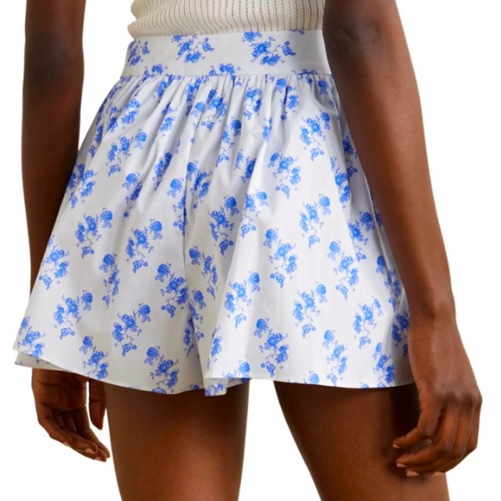 New Caroline Constas Teagan floral-print cotton-blend poplin shorts